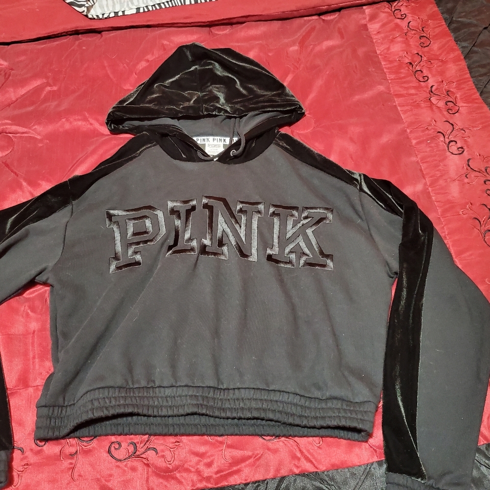 VS cropped velour long sleeve hoody